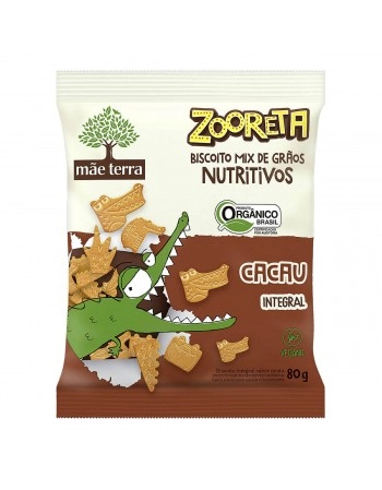 Zooreta Biscoito Cacau Orgânico - MÃE TERRA - 80g