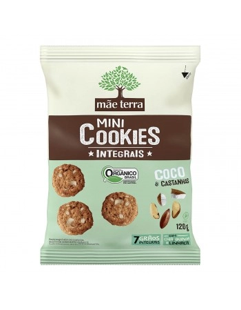 Mini Cookie Coco e Castanhas Orgânico - MÃE TERRA - 120g