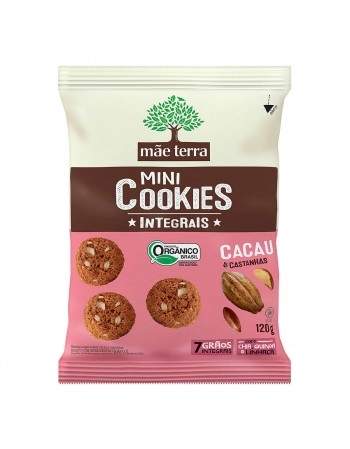 Mini Cookie Cacau Castanhas Integral Orgânico - MÃE TERRA - 120g