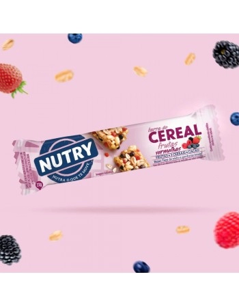 Barra de Cereais Frutas Vermelhas - Nutry - Multipack 3 X 22g - Com 3 Cereais, Frutas e Cacau