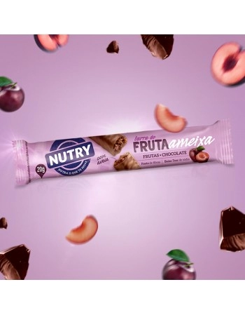 Barra de Fruta Ameixa - Nutry - Caixeta 3 X 20g - Com Fruta, Chocolate e Aveia