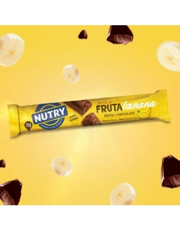 Barra de Fruta Banana - Nutry - Caixeta 3 X 20g - Com Fruta, Chocolate e Aveia
