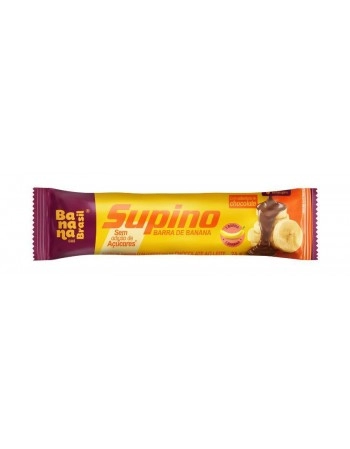 Barra de Frutas Supino Banana e Chocolate ao Leite Zero - Banana Brasil - Display 20x24g