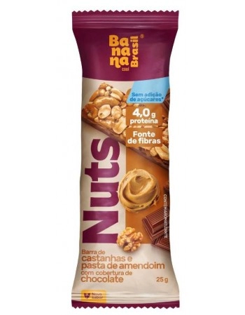 Barra de Nuts Pasta de Amendoim - Banana Brasil - Caixa 2x25g
