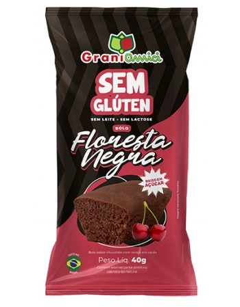 Minibolo Floresta Negra Sem Glúten - GRANI AMICI - Display 15 unidades x 40g