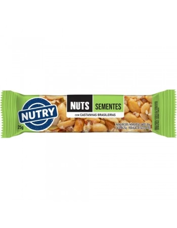 Barra de Nuts Sementes - Nutry - Caixeta 2 x 25g - Castanhas, Amendôas e Sementes de Gergelim, Linhaça, Girassol e Abóbora