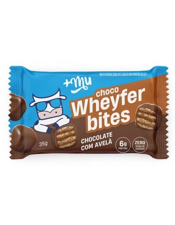 Choco Wheyfer Bites Chocolate com Avelã - +Mu - Display 12 x 35g