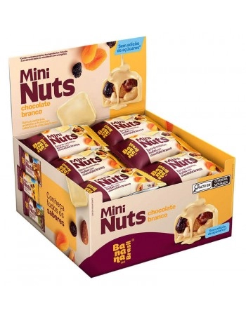 Mini Barra Nuts Chocolate Branco - BANANA BRASIL - Caixa com 22 x 15g