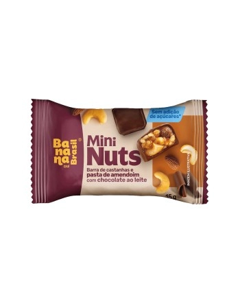Mini Barra Nuts Pasta de Amendoin e Chocolate ao Leite - BANANA BRASIL - Caixa com 22 x 15g
