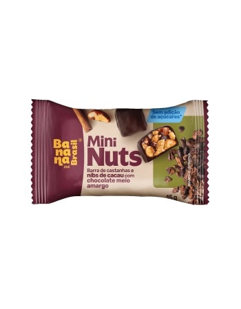 Mini Barra Nuts Chocolate Meio Amargo - BANANA BRASIL - Caixa com 22 x 15g