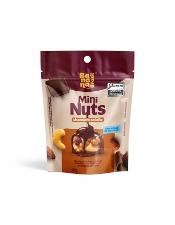 Mini Barra Nuts Chocolate ao Leite - BANANA BRASIL - Pouch 60g