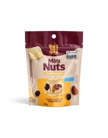 Mini Barra Nuts Chocolate Branco - BANANA BRASIL - Pouch 60g