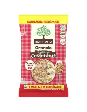 Granola Integral Tradicional Castanhas - MÃE TERRA - Pacote Econômico de 750g Crocância Perfeita