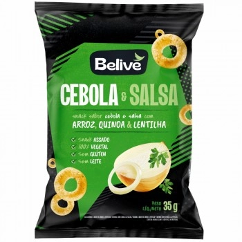 Snack Cebola e Salsa - Belive - Unidade 35g com Arroz, Quinoa e Lentilha