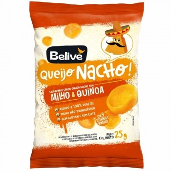 Salgadinho de Queijo Nacho Sem Glúten Sem Leite Com Vitaminas - BELIVE - 25g
