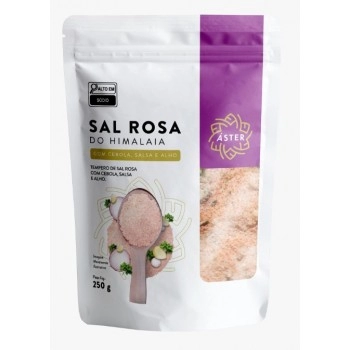 Sal Rosa Himalaia com Tempero Cebola, Salsa e Alho Iodado - ASTER - 250g