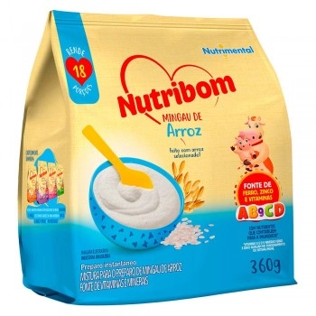 Mingau Nutribom Arroz - NUTRIMENTAL - 360g - Feito Com Arroz Selecionado, Fonte de Ferro, Zinco e Vitaminas
