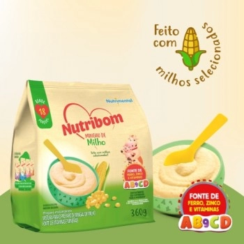Mingau Nutribom Milho - NUTRIMENTAL - 360g - Feito Com Milho Selecionado, Fonte de Ferro, Zinco e Vitaminas