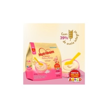 Mingau Nutribom Aveia e Arroz - NUTRIMENTAL - 360g - Com 39% de Aveia Integral, Fonte de Ferro, Zinco e Vitaminas