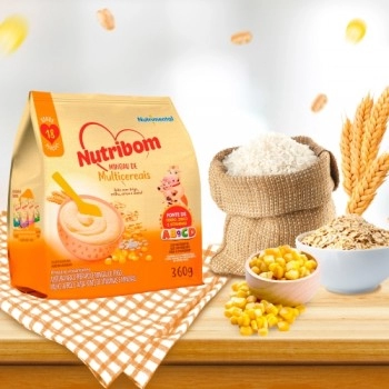 Mingau Nutribom Multicereais - NUTRIMENTAL - 360g - Feito Com Trigo, Milho, Arroz e Aveia, Fonte de Ferro, Zinco e Vitaminas