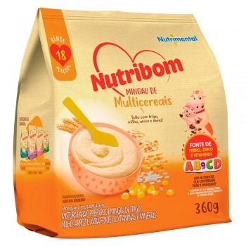 Mingau Nutribom Multicereais - NUTRIMENTAL - 360g - Feito Com Trigo, Milho, Arroz e Aveia, Fonte de Ferro, Zinco e Vitaminas