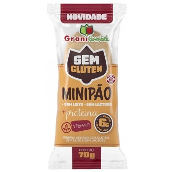 Minipão Proteico Vegano, Zero Glúten e Zero Lactose - GRANI AMICI - 70g