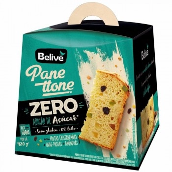 Panetone Frutas Cristalizadas - Belive - 420g - Sem glúten, zero adição de açúcares e zero lactose, delicioso!