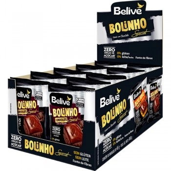 Bolinho Chocolate Special coberto com Chocolate sem glúten, sem Lactose - Belive - Display 10 X 45g