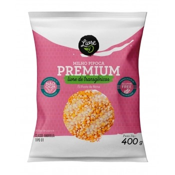 Milho de Pipoca Premium - LivreD - 400g - sem glúten, não transgênico