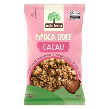 Pipoca Doce Cacau - MÃE TERRA - 40g com milho livre de transgênicos