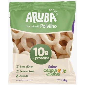 Biscoito Polvilho Proteico Cebola e Salsa - ARUBA - 50g - Com 10g de proteína