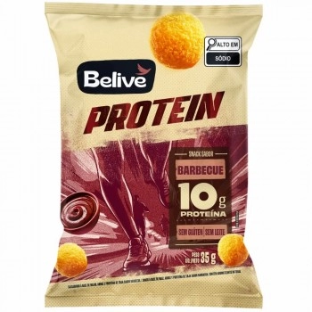 Snack Proteico sabor Barbecue - BELIVE - 35g - Salgadinho Sem Glúten, Sem Leite, Zero Lactose