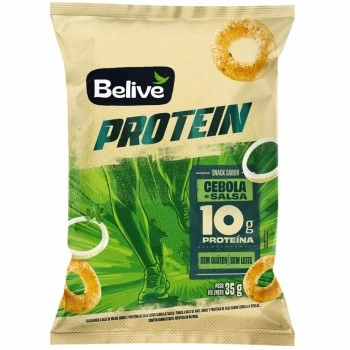Snack Proteico sabor Cebola e Salsa - BELIVE - 35g - Salgadinho Sem Glúten, Sem Leite, Zero Lactose