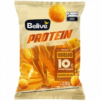 Snack Proteico sabor Queijo - BELIVE - 35g - Salgadinho Sem Glúten, Sem Leite, Zero Lactose