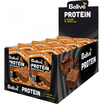 Brownie Protein Caramelo Salgado - Belive - Display 10 x 40g - 5g de Proteína e Sem Glúten