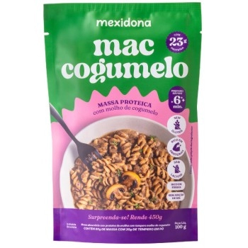 Mac Cogumelo – 1º Macarrão Proteico Instantâneo do Brasil sem glúten - MEXIDONA - 100g rende 450g