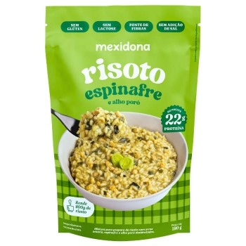 Risoto de Espinafre e Alho Poró Proteico sem glúten - MEXIDONA - 180g