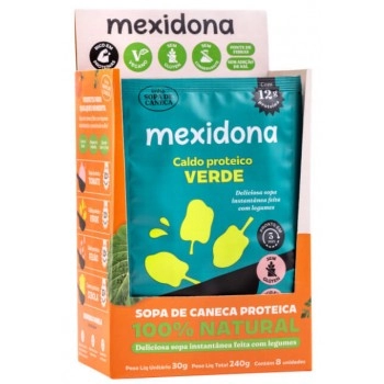 Caldo Proteico Verde Sem Glúten - MEXIDONA - Display 8x30g