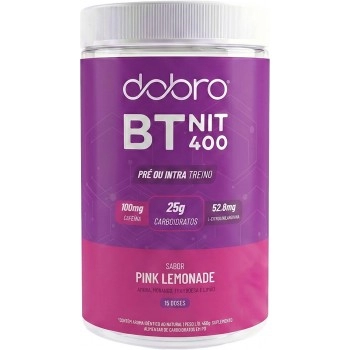 BT Nitrato 400 Pink Lemonade com Citrulina e Cafeína - DOBRO - Pote 450g Pré e Intra Treino