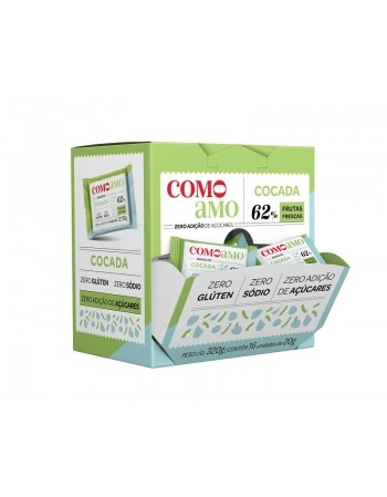 Snack Doce Cocada Zero - ComoAmo - Display 16 X 20g