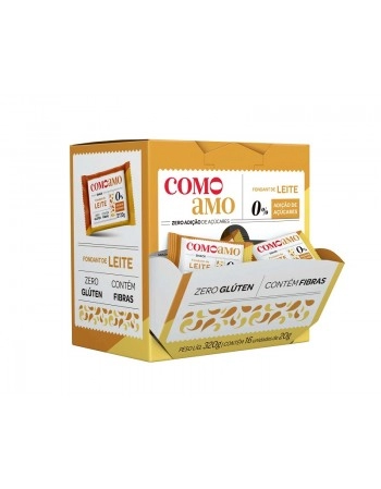 Fondant de Leite Zero - ComoAmo - Display 16 X 20g