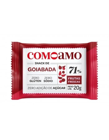 Snack Doce Goiabada Zero - ComoAmo - Display 16 X 20g