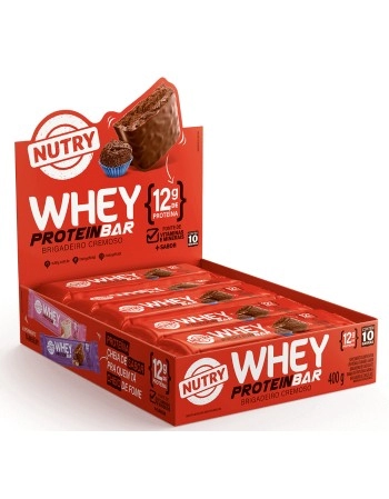 Barra de Proteínas e Whey Brigadeiro Cremoso - Nutry - 10 x 40g